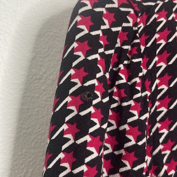 EQUIPMENT FEMME - LUIS BLOUSE STAR in red black white long sleeve + Tie Size SP - Picture 5 of 9